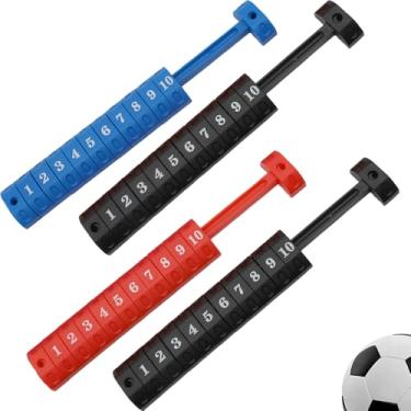 Imagem de TWZKXC Balcão de futebol de mesa, pacote com 4 peças de mesa de pebolim, contador de pontuação de bola de pebolim com 10 números, marcador de pontuação de futebol de mesa para hóquei aéreo