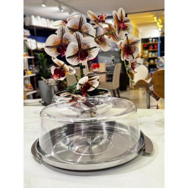 Imagem de Prato para Bolo Boleira Terraza com cúpula 27,5 cm Forma Inox 1405