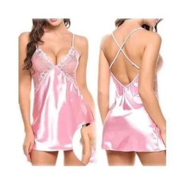 Imagem de Conjunto De Pijama Sexy De Renda E Cetim, Lingerie Exótica Babydoll, F