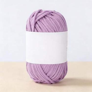 Imagem de Fio tubular - 1 pacote de 100 g - 72% algodão 28% nylon - nº 5 volumoso - 100 m - para tricô, crochê e amigurumi (05 roxo claro)