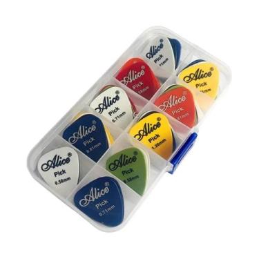 Imagem de Palhetas De Guitarra Coloridas Alice 30pcs Caixa De Armazenamento Tran