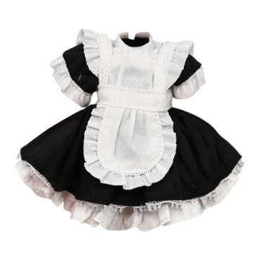 Imagem de Esquirla Roupa de boneca para figura de ação em escala 1:12, vestido de empregada, moderno, mini, roupa em miniatura para bonecas femininas de 15 cm.