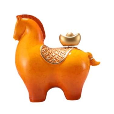 Imagem de Generic Estátua de Cavalo, Estatueta de Cavalo, Decoração Feng Shui, Escultura Decorativa, Ornamento de Mesa para Sala de Estar, Prateleira, Móvel de TV, 19.5 X 9 X 18.5 Cm