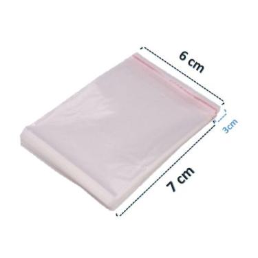 Imagem de Saco Transparente Adesivado Vabene 6x7+3cm Com 100 Unidades