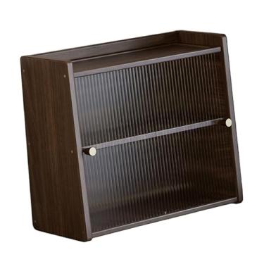 Imagem de KiBcsLic Armário de com porta deslizante, prateleira para xícaras de café, organizador de mesa, armário para balcão de penteadeira com espaço para, 40cm