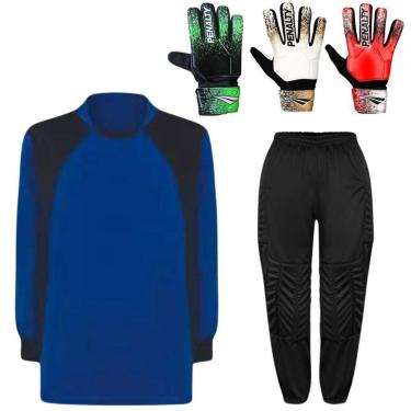 Imagem de Kit de Goleiro Infantil Camisa + Calça Acolchoada + Luva Penalty-Unissex
