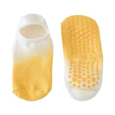 Imagem de Meias De Algodão Antiderrapantes Para Yoga, Pilates, Barre, Trampolim 
