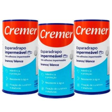 Imagem de Kit 3 esparadrapo branco cremer 10cm x 4,5m