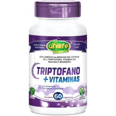 Imagem de L-Triptofano + Vitamina B6 Niacina Magnésio 60 cápsulas de 400mg Vegan