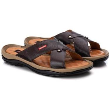 Imagem de Chinelo Ranster Masculino em Couro Legítimo Confortável e Elegante-Masculino