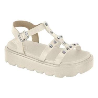 Imagem de Sandália Flatform Infantil Molekinha Papete Tratorada Tachas Feminina-Feminino