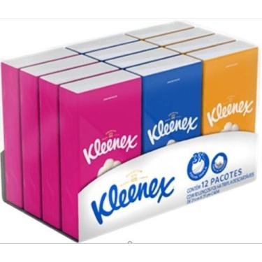 Imagem de Lenço De Papel Folha Tripla Descartável Kleenex Pack Com 12 unidades