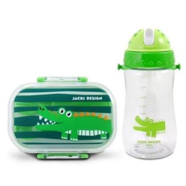 Imagem de Kit Pote Marmita 400ml e Garrafa 460ml Infantil conjunto volta as aula