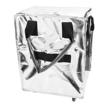 Imagem de Asixxsix Sacola de Compras Reutilizável sobre Rodas, Carrinho de Compras Sacola Dobrável Com Alça Resistente, Carrinho de Dobrável Com Rodas para, Lavanderia e (Prata)