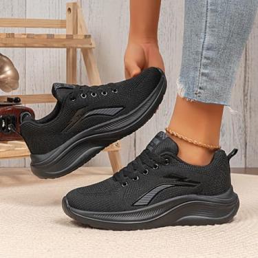Imagem de Tênis de corrida esportivo feminino, moderno, esportivo, academia, caminhada, corrida, tênis, fitness, tênis esportivo, Lcshb-829 Preto, 38