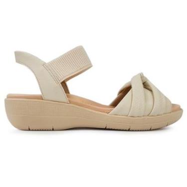 Imagem de Sandália Piccadilly Fascite Anabela Médio Pés Largos 239024-Feminino