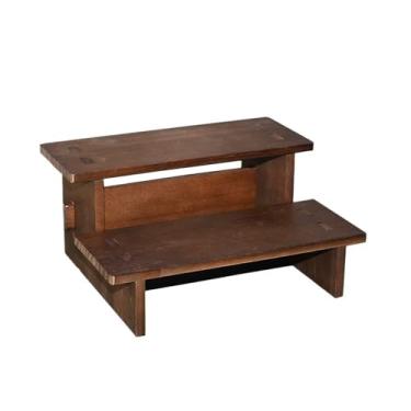 Imagem de KEG801302 Suporte de exibição de joias de duas camadas para exibição de joias organizador de joias escada de madeira