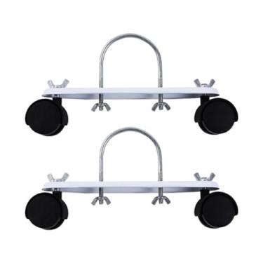 Imagem de Wswqop Conjunto de 2 Suportes de Rodízios para Aquecedor a óleo, Substituição Profissional, Distância entre Furos de 4,2 Cm, Acessórios de Fácil Instalação, Roda Preta, Tamanho real