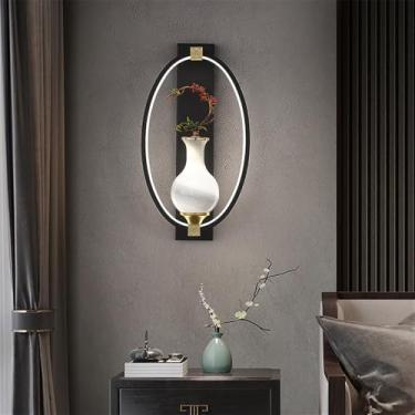 Imagem de OUFULA Contemporânea Lâmpada de parede LED Chinês Criativo Sala Quarto Estudo Villa Hotel Casa de Chá Corredor Escadas Luz (Estilo 14)