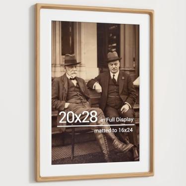 Imagem de Heimlove Molduras de carvalho natural, 50 x 71 cm, moldura de pôster de madeira original feita à mão com tapete para exibição de fotos de formatura de 40 x 61 cm, imagem de família, foto de casamento