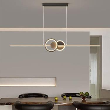 Imagem de Luminária pendente LED para mesa de jantar, com intensidade regulável e controle remoto. Luminária pendente moderna com altura ajustável para escritório, sala de jantar, sala de estudos e sa