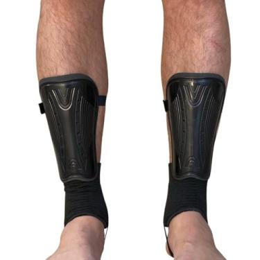 Imagem de Caneleira De Futebol Adulto Com Tornozeleira, Versátil Para Campo Society Futsal, Proteção Segura E Ajuste Confortável Para Atividades Esportivas