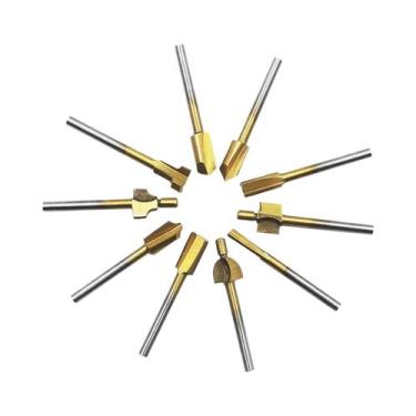Imagem de 10 Peças De Brocas De Router HSS De Carboneto Com Haste De 1/8 Polegad