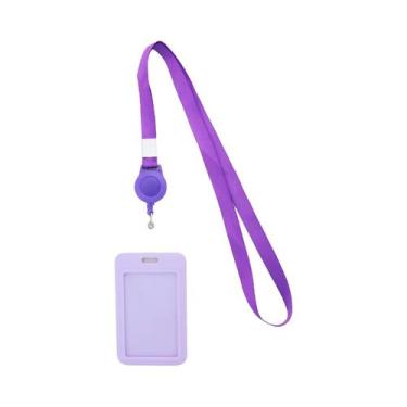 Imagem de Cordão Retrátil De Cor Pura Para Professores Com Porta-Crachá E Acessó