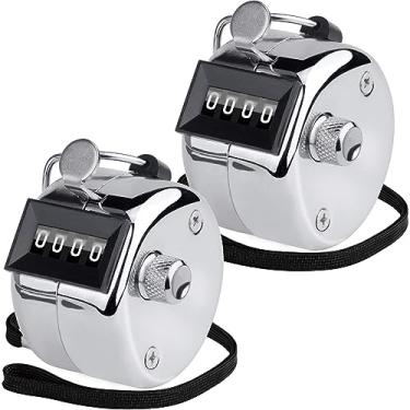 Imagem de KTRIO Contador de contagem portátil de metal com 4 dígitos, contador de cliques, contadores mecânicos manuais, contadores de passos, para treinamento, tricô, pessoas, colo, pesca, golfe e linha,