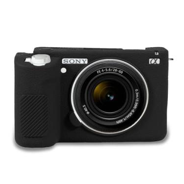 Imagem de Easy Hood Capa para câmera ZV-E1, capa protetora de borracha de silicone para câmera Sony Alpha ZV-E1 sem espelho Vlog preta