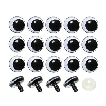 Imagem de BESTCYC 60 peças de olhos e arruelas de segurança da lua de 18 mm para crochê, olhos transparentes 3D de animais de pelúcia para animais de pelúcia Amigurumi feitos à mão para amantes de bonecas