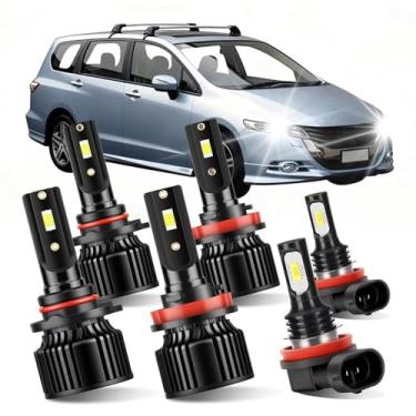 Imagem de rosunmantic Personalizado para Honda Odyssey 2011-2020 lâmpadas, feixe alto e feixe baixo e feixe de neblina, 6000K branco 28000LM lâmpada de alto desempenho pacote com 6