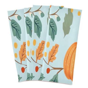 Imagem de xigua Conjunto de 4 panos de prato de cozinha Pumpkins, macios e altamente absorventes de secagem rápida para limpeza de pratos e limpeza manual, 71 x 45 cm