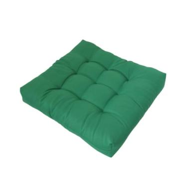 Imagem de Almofada Futon para Assento 50x50cm com Corda Tecido Oxford Macia e Confortável para Cadeira Banco e Pallet(Verde Bandeira)