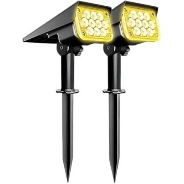 Imagem de Kit 2 Mini Espeto Jardim Luminária solar à prova d'água 10led Ip44 Spot de luz para área externa piscina pátio quintal varanda vaso holofotes de caminho paisagem decoração Quente (Padrão)