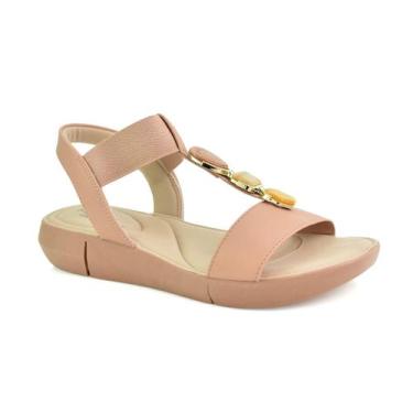 Imagem de Sandália Modare Casual Ultraconforto Pedraria Feminina Nude -, Nude, 3