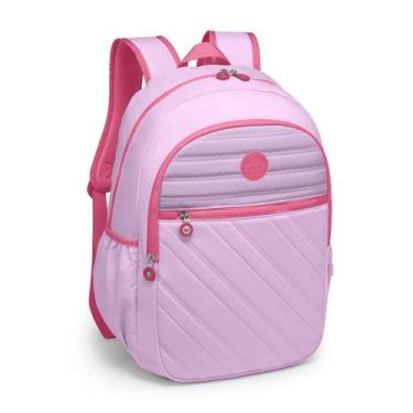 Imagem de Mochila Kika Lisa Forrada Feminina Escolar Com Chaveiro 2026 - D Prese