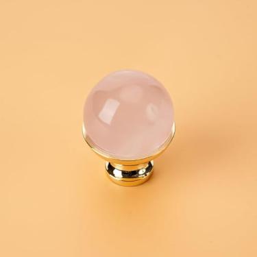 Imagem de 1 puxador de mármore colorido - maçaneta de porta de furo único de liga de zinco, maçaneta de porta de guarda-roupa redonda simples, decoração de móveis mostra sabor (rosa)