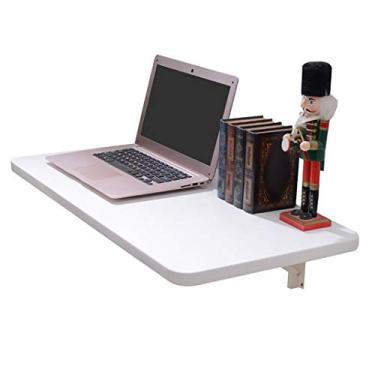 Imagem de Mesa dobrável de folhas suspensas de madeira maciça montada na parede, mesa de trabalho com economia de espaço, mesa de computador estável e durável flutuante para cozinha e mesa de jantar tamanho