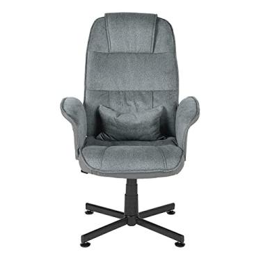 Imagem de Cadeira executiva cadeira executiva cinza estofada borboleta assento reclinável ajustável cadeira de mesa cadeira de jogos