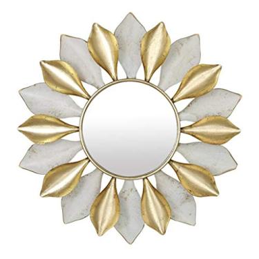 Imagem de Espelho de metal para pendurar na parede, espelhos de banheiro, sala de estar, espelho de parede de cozinha, espelho decorativo