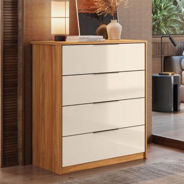 Imagem de Cômoda Alia 4 Gavetas Cinamon/Off-White - Demóbile