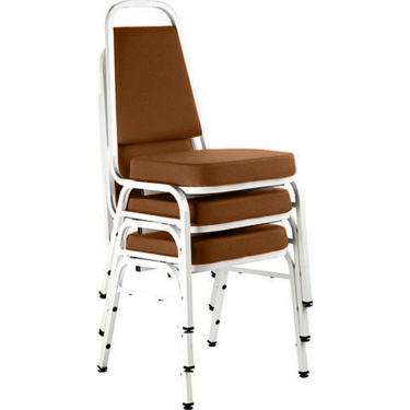 Imagem de Kit com 3 Cadeiras Empilháveis Linha Hotel Plus Marrom