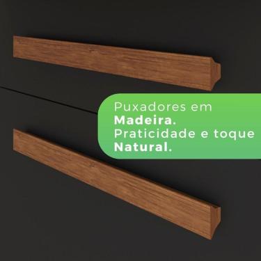 Imagem de Armário De Cozinha 6 Portas 2 Gavetas Alexia Top Imop Móveis Cinamomo Com Grafite