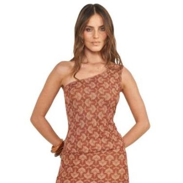 Imagem de Blusa Colcci Tule Estampada Marrom Feminina-Feminino