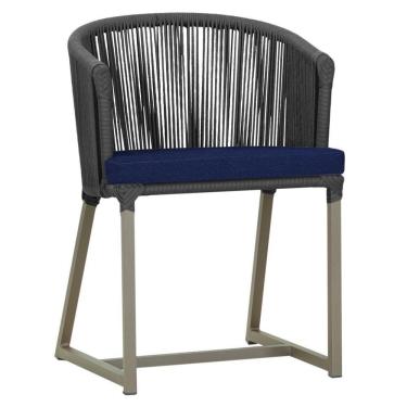 Imagem de Cadeira De Jantar Noronha Alumínio Fendi E10 Trama  Preto