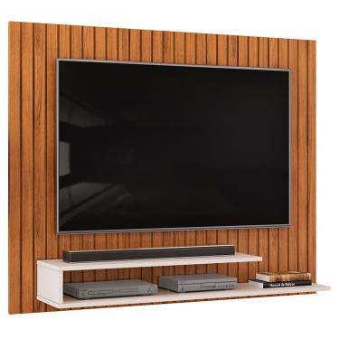 Imagem de Painel Ripado Para TV 55 Pol 134cm Lipe D05 Freijó Off White - Lyam Decor