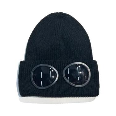 Imagem de Gorro De Inverno Unissex Tricotado Com Óculos, À Prova De Vento, Quent