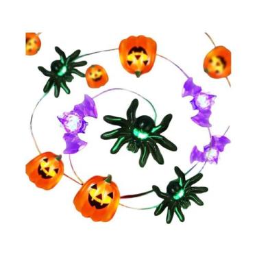 Imagem de Luzes De Cordão LED De Halloween Abóbora Aranha Morcego À Prova d'Água