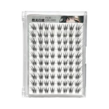 Imagem de Cílios Postiços Segmentados Estilo Raposa Natural Com 10 Fileiras Para